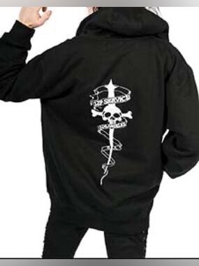 Lip Service Black Goth Dagger Zip Hoodie Size: Large